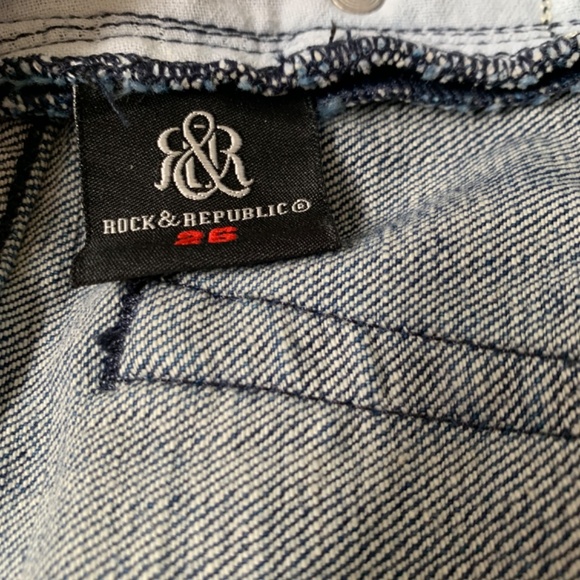 Rock & Republic Kasandra Rhinestone  Bootcut  Low Rise Jeans - size 26 - Picture 4 of 8